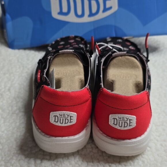 NWT Hey Dude Wendy Youth Double Hearts – Black Sz YT3 - Picture 3 of 7